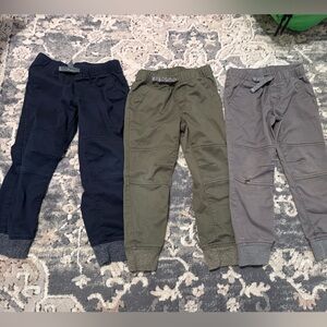 Toddler Boys Woven Pull-On Jogger Pants Lot of 3 - Cat & Jack Navy, Olive, Gray